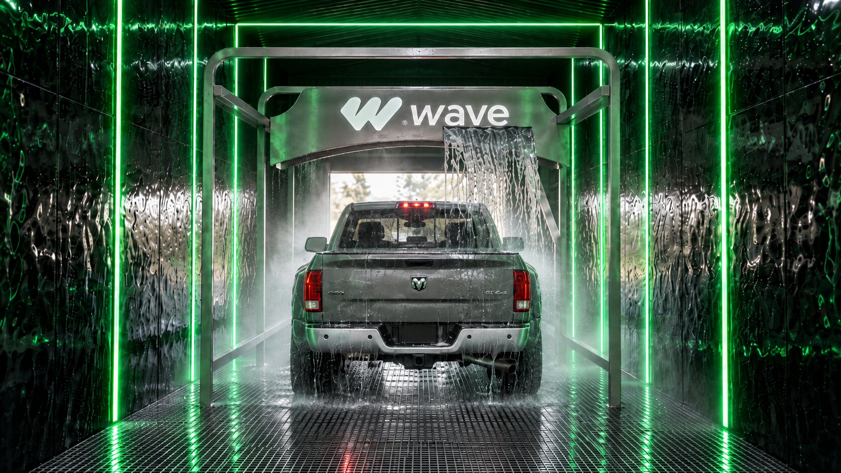 Máquina Wave lavando sin contacto